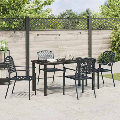 Set da Pranzo per Giardino 5 pcs Antracite Acciaio - homemem39
