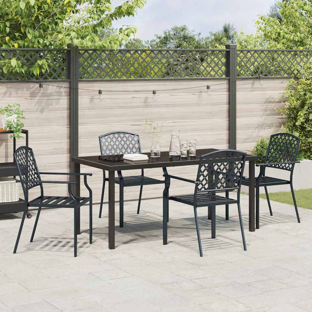 Set da Pranzo per Giardino 5 pcs Antracite Acciaio - homemem39