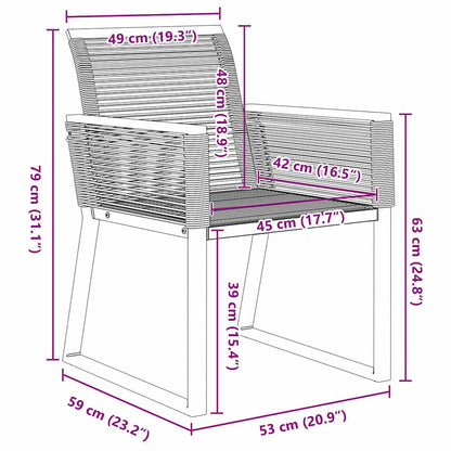 Set da Pranzo per Giardino 5 pcs Nero Poly Rattan - homemem39