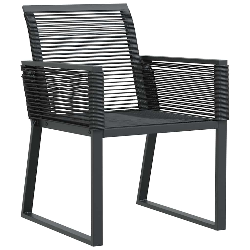 Set da Pranzo per Giardino 5 pcs Nero Poly Rattan - homemem39