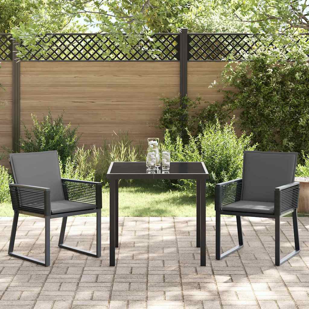 Set da Pranzo per Giardino 3 pcs Nero | homemem39