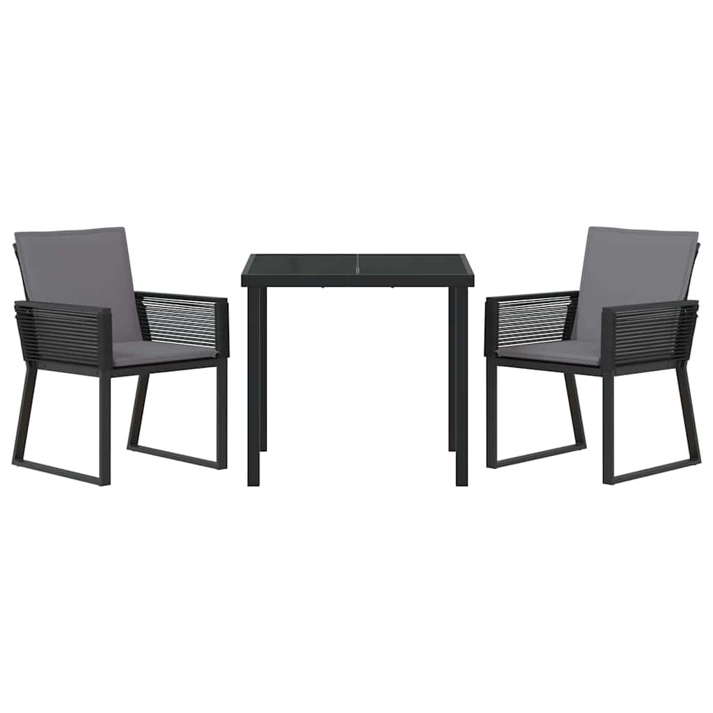 Set da Pranzo per Giardino 3 pcs Nero | homemem39