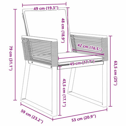 Set da Pranzo per Giardino 5 pcs Nero Poly Rattan - homemem39