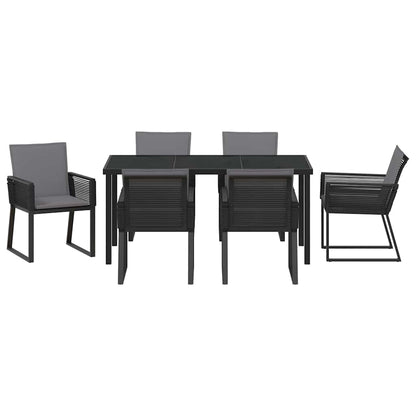 Set da Pranzo per Giardino 7 pcs Nero | homemem39
