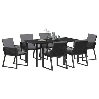 Set da Pranzo per Giardino 7 pcs Nero | homemem39