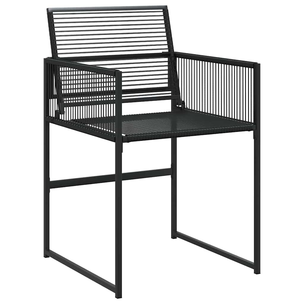 Set da Pranzo per Giardino 5 pcs Nero Poly Rattan - homemem39