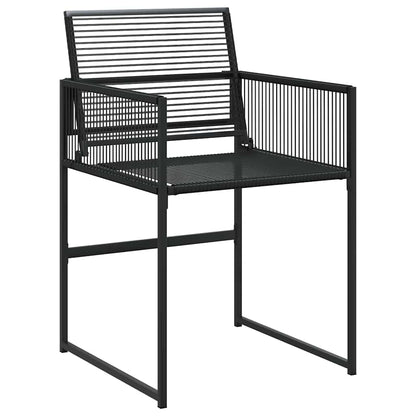 Set da Pranzo per Giardino 5 pcs Nero Poly Rattan - homemem39