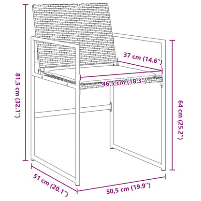 Set da Pranzo per Giardino 5 pcs Nero Poly Rattan - homemem39