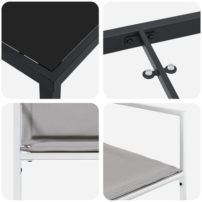 Set da Pranzo per Giardino 5 pcs Bianco