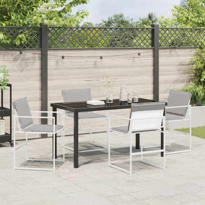 Set da Pranzo per Giardino 5 pcs Bianco