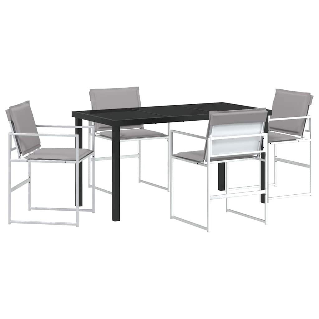 Set da Pranzo per Giardino 5 pcs Bianco