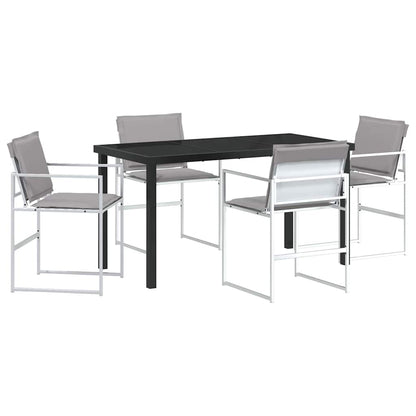 Set da Pranzo per Giardino 5 pcs Bianco