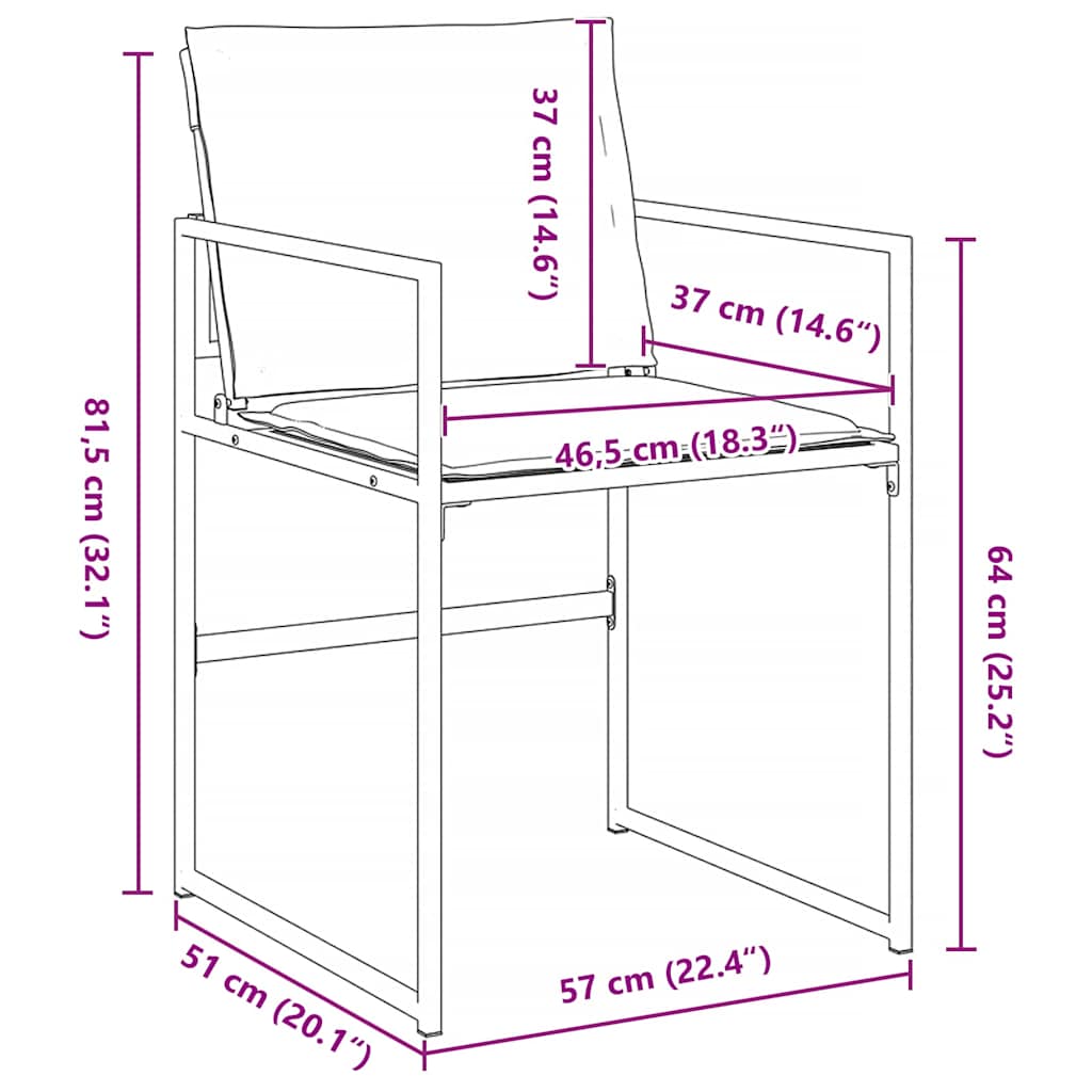 Set da Pranzo per Giardino 5 pcs Bianco