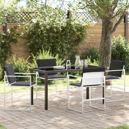 Set da Pranzo per Giardino 5 pcs Bianco