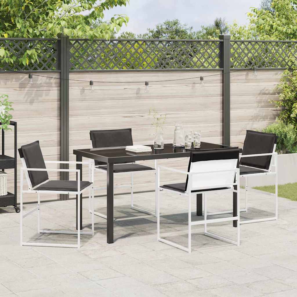 Set da Pranzo per Giardino 5 pcs Bianco
