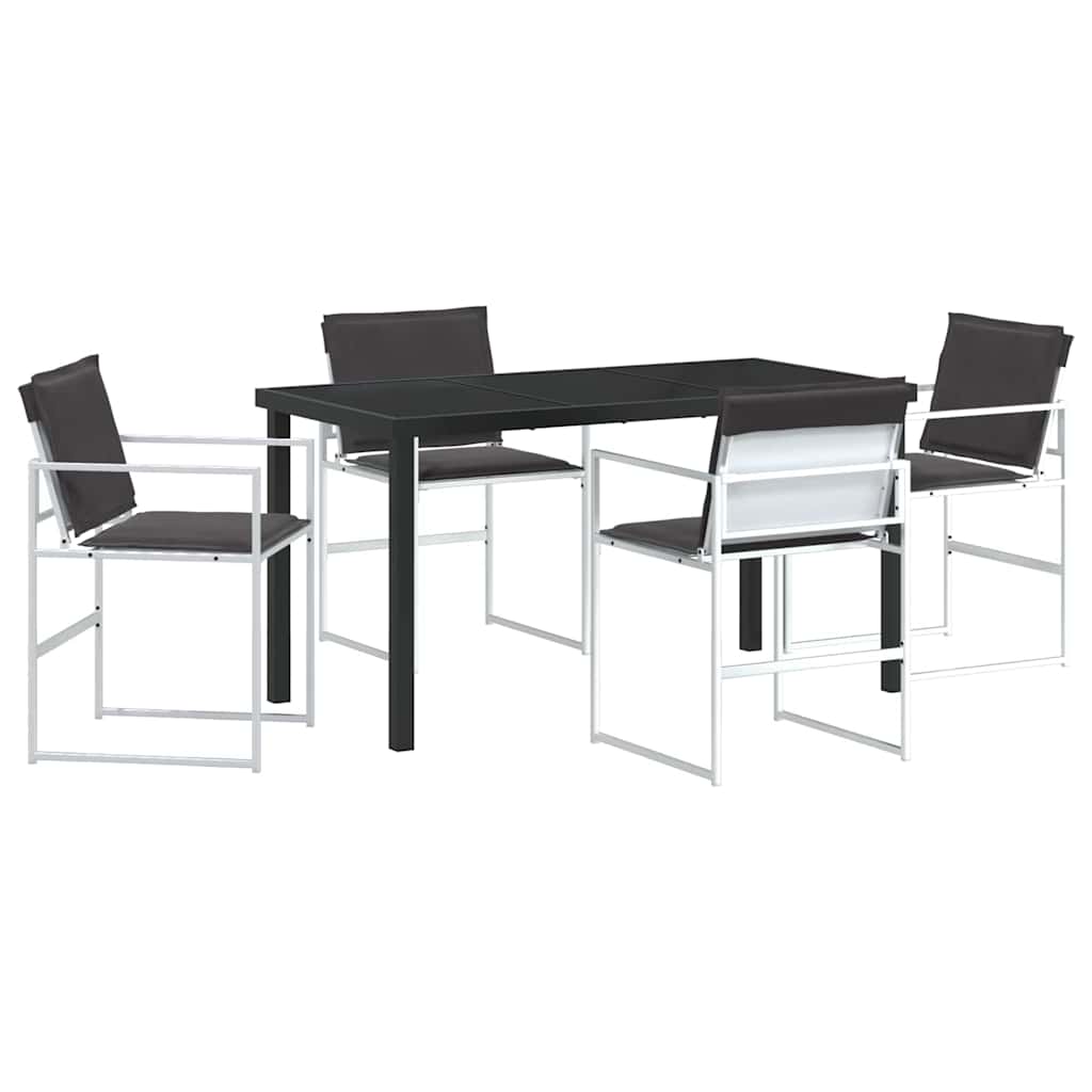 Set da Pranzo per Giardino 5 pcs Bianco