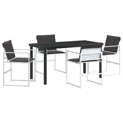 Set da Pranzo per Giardino 5 pcs Bianco