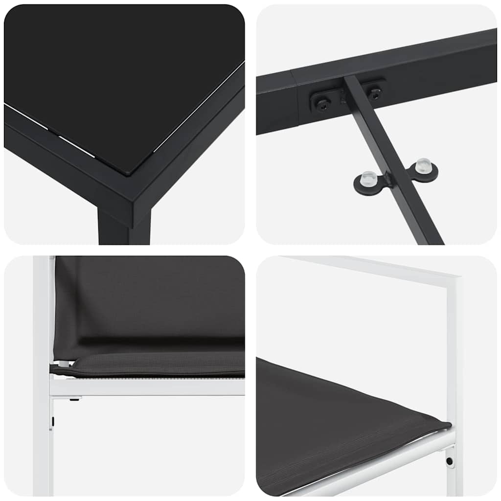 Set da Pranzo per Giardino 5 pcs Bianco