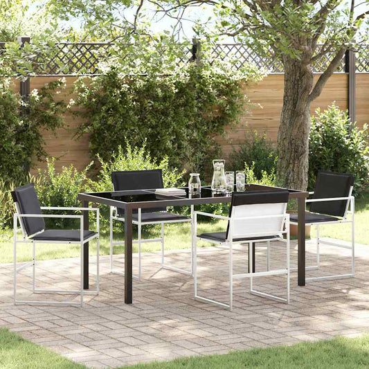 Set da Pranzo per Giardino 5 pcs Bianco