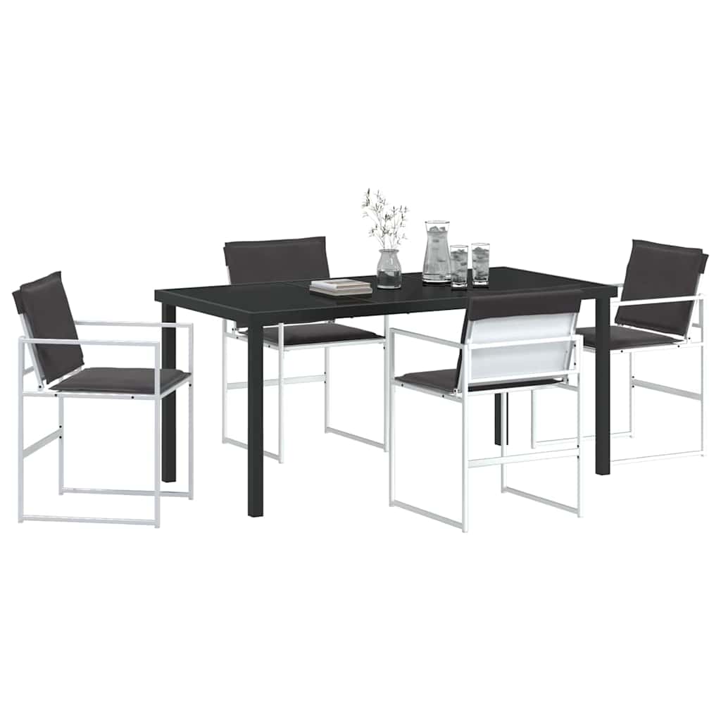 Set da Pranzo per Giardino 5 pcs Bianco