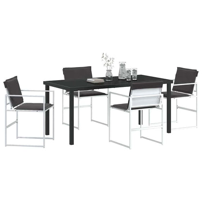 Set da Pranzo per Giardino 5 pcs Bianco