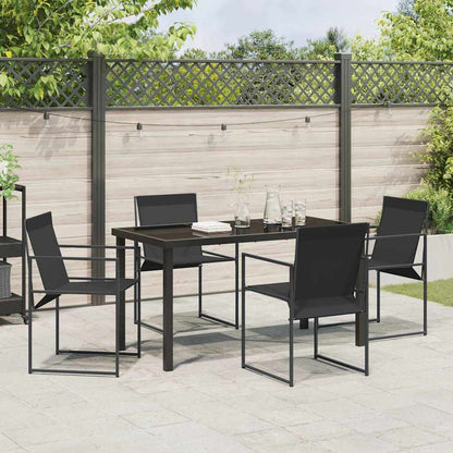 Set da Pranzo per Giardino 5 pcs Nero - homemem39