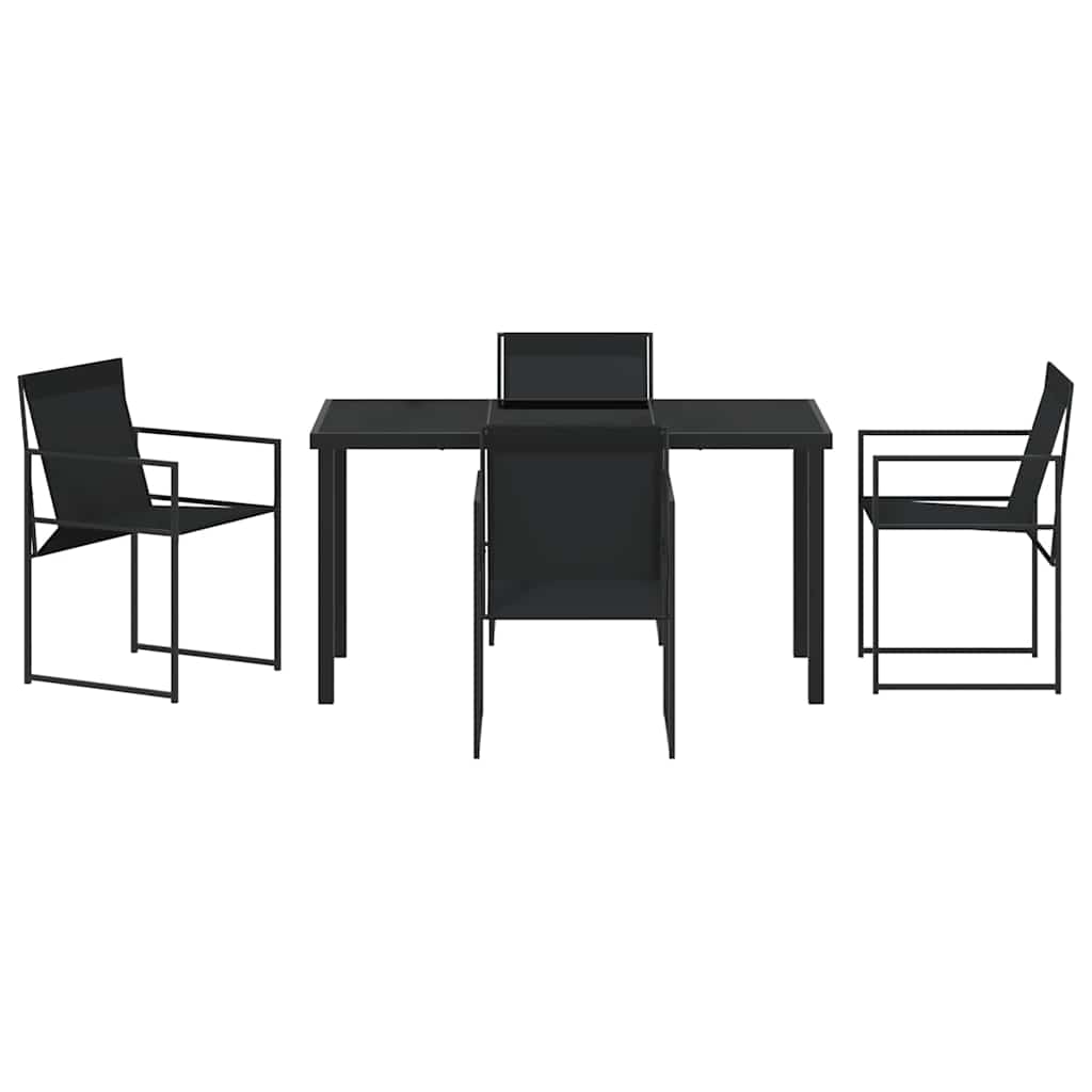 Set da Pranzo per Giardino 5 pcs Nero - homemem39