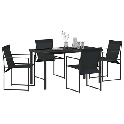 Set da Pranzo per Giardino 5 pcs Nero - homemem39