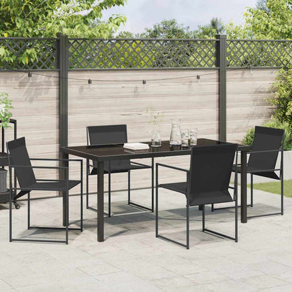 Set da Pranzo per Giardino 5 pcs Nero - homemem39