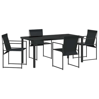 Set da Pranzo per Giardino 5 pcs Nero - homemem39