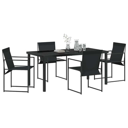Set da Pranzo per Giardino 5 pcs Nero - homemem39
