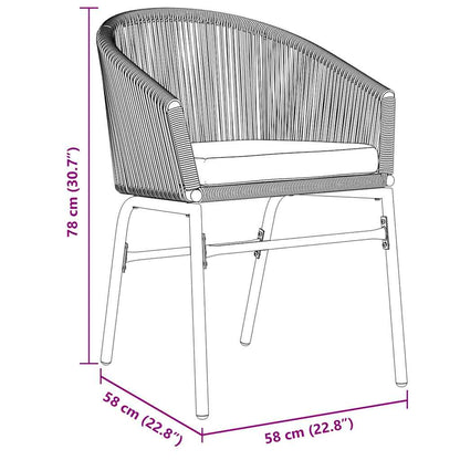 Set da Pranzo per Giardino 3 pcs Nero Poly Rattan - homemem39