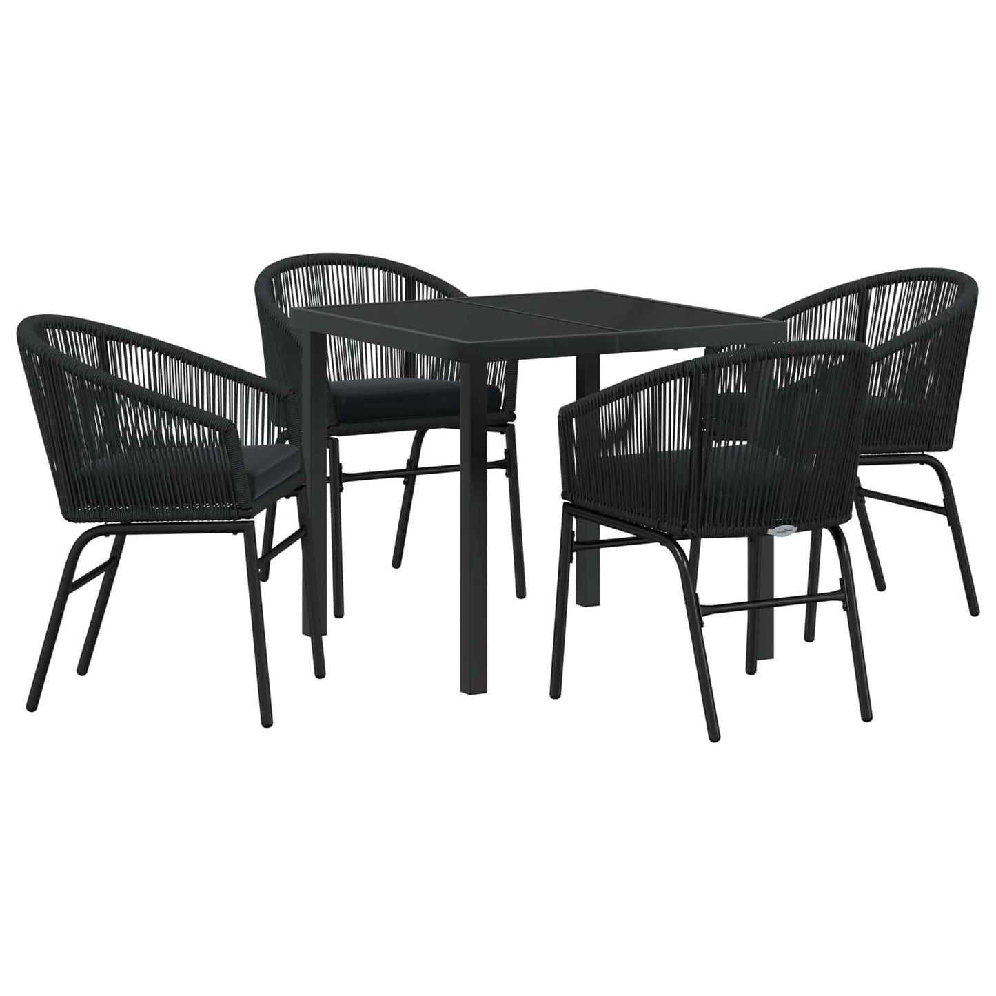 Set da Pranzo per Giardino 5 pcs Nero | homemem39