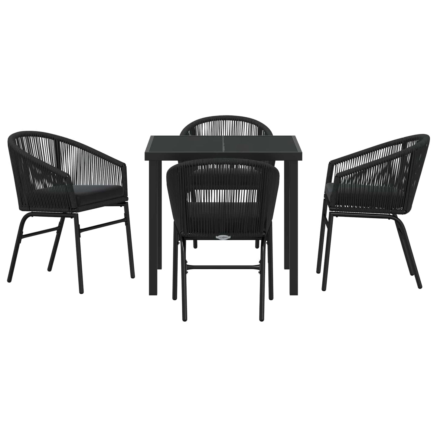 Set da Pranzo per Giardino 5 pcs Nero | homemem39