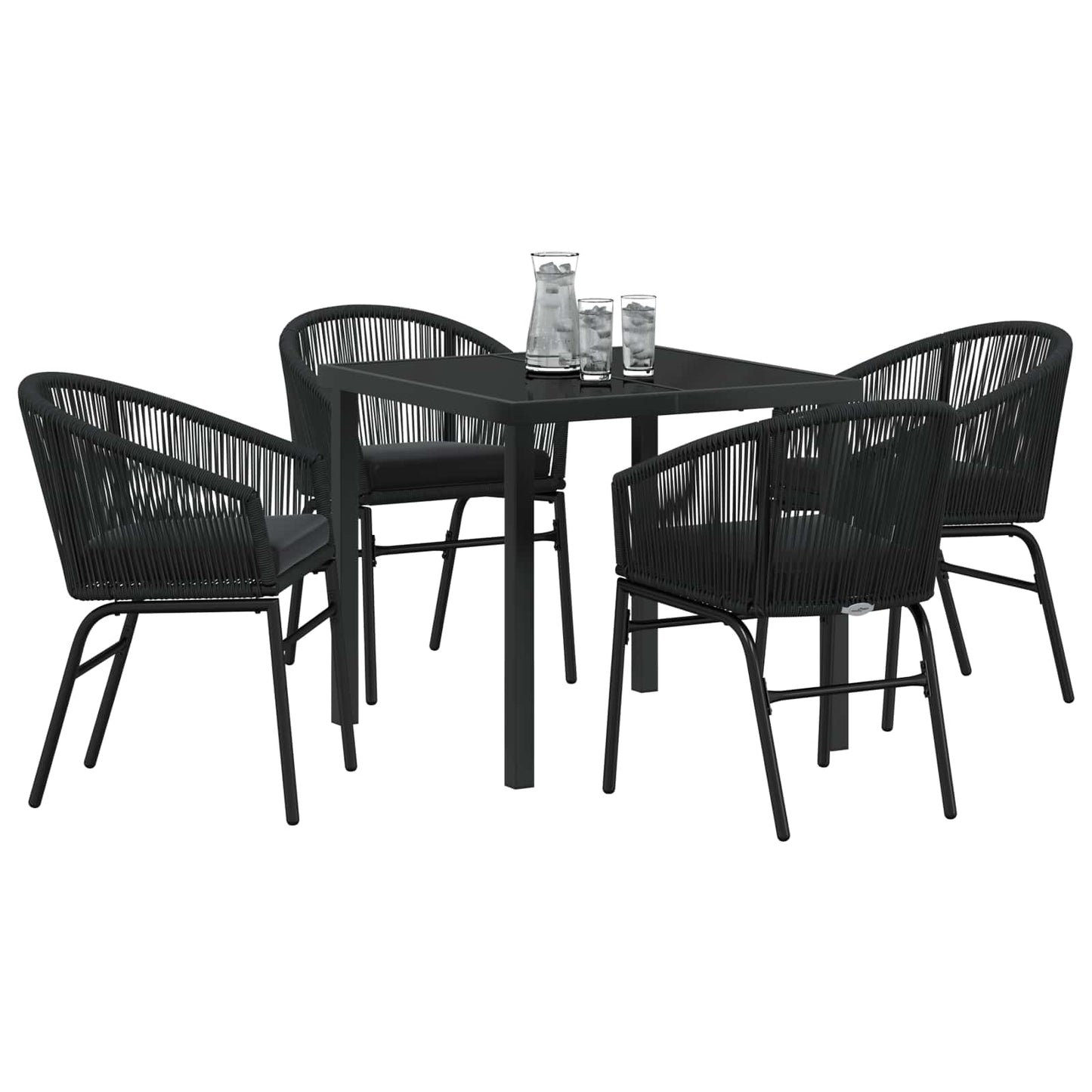 Set da Pranzo per Giardino 5 pcs Nero | homemem39