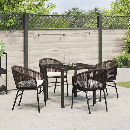 Set da Pranzo per Giardino 5 pcs Marrone Poly Rattan - homemem39
