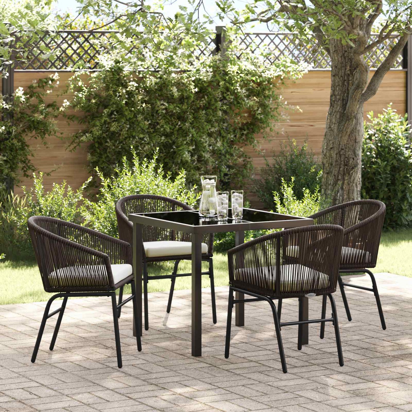 Set da Pranzo per Giardino 5 pcs Marrone | homemem39