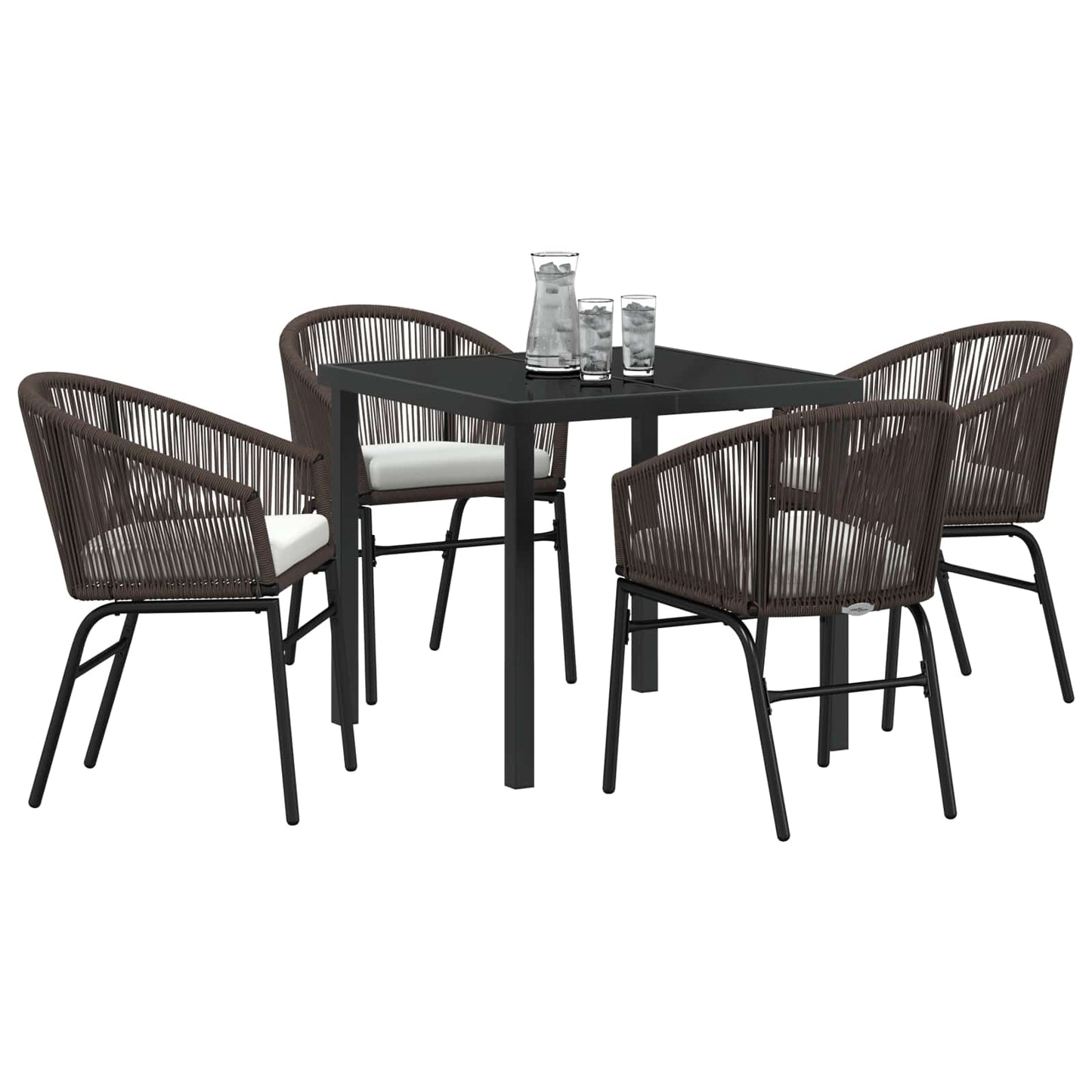Set da Pranzo per Giardino 5 pcs Marrone | homemem39