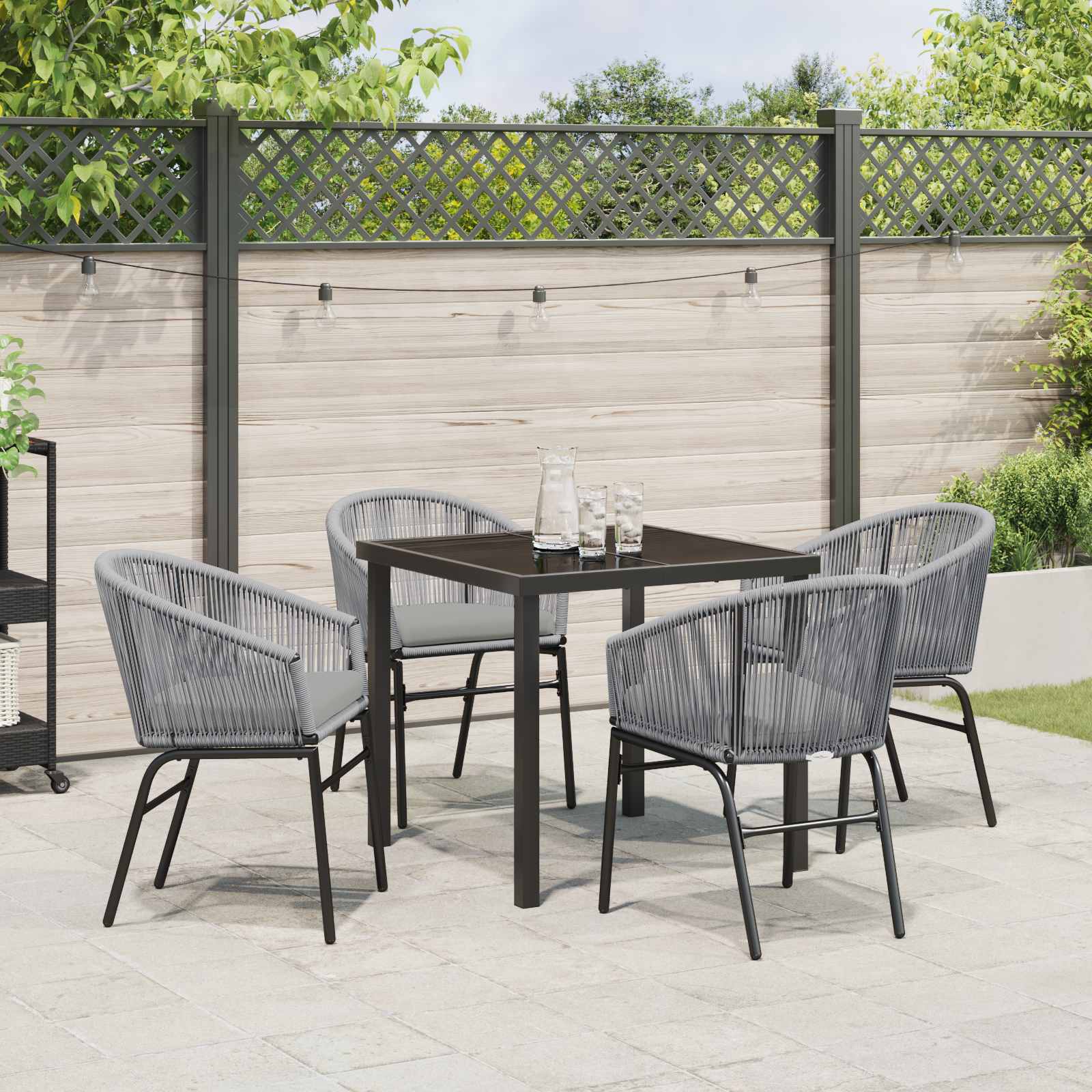 Set da Pranzo per Giardino 5 pcs Antracite | homemem39
