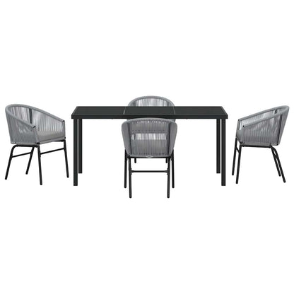 Set da Pranzo per Giardino 5 pcs Grigio Poly Rattan - homemem39