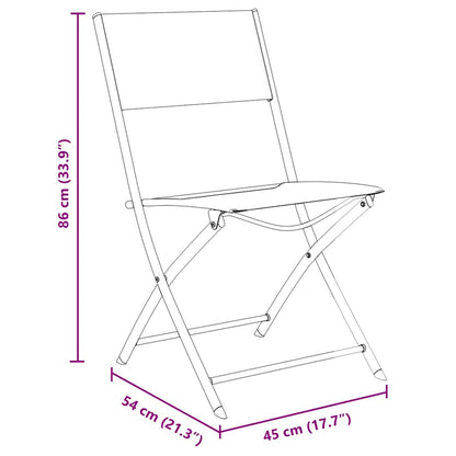 Set da Pranzo per Giardino 5 pcs Nero Textilene e acciaio - homemem39