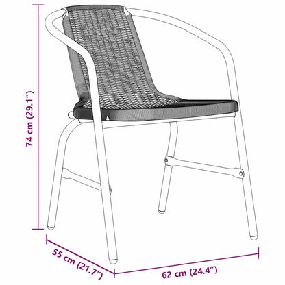 Set da Pranzo per Giardino 5 pcs Nero Poly Rattan - homemem39