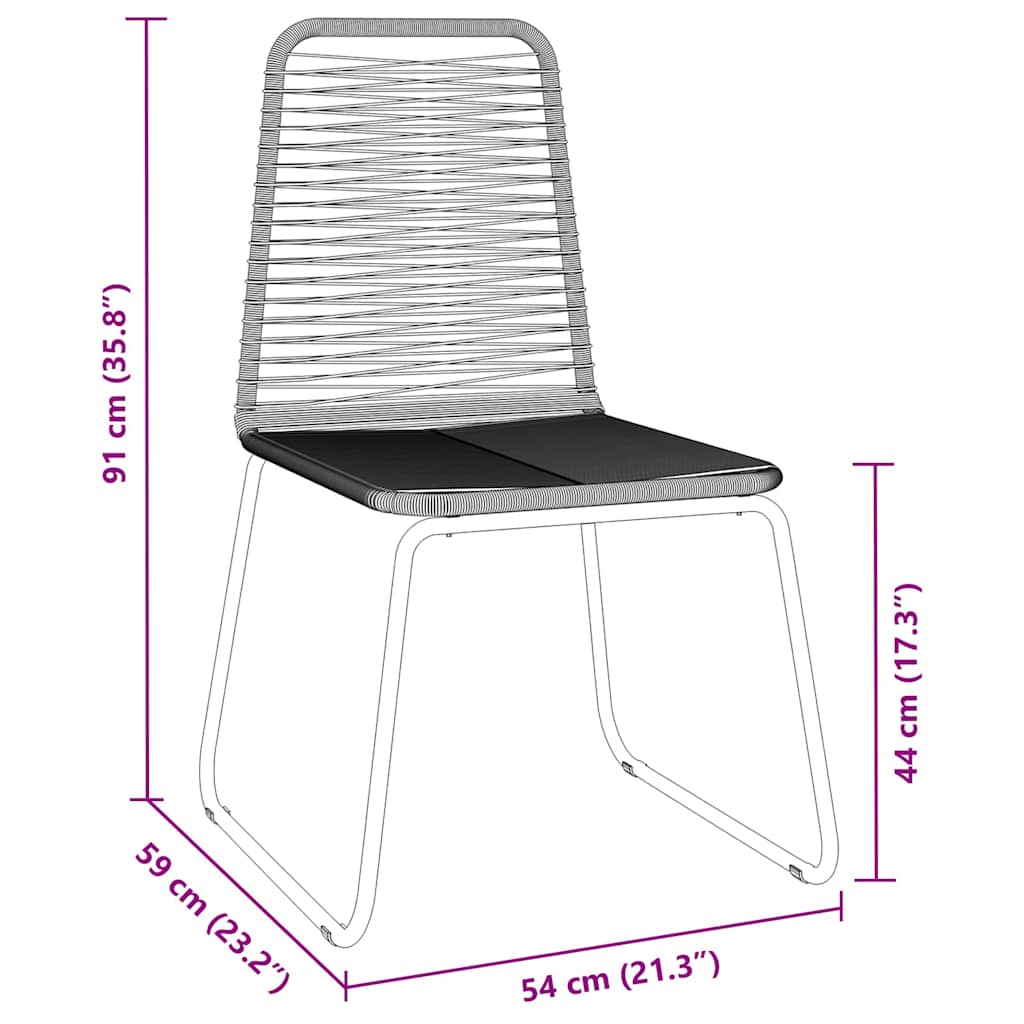 Set da Pranzo per Giardino 3 pcs Nero Poly Rattan - homemem39