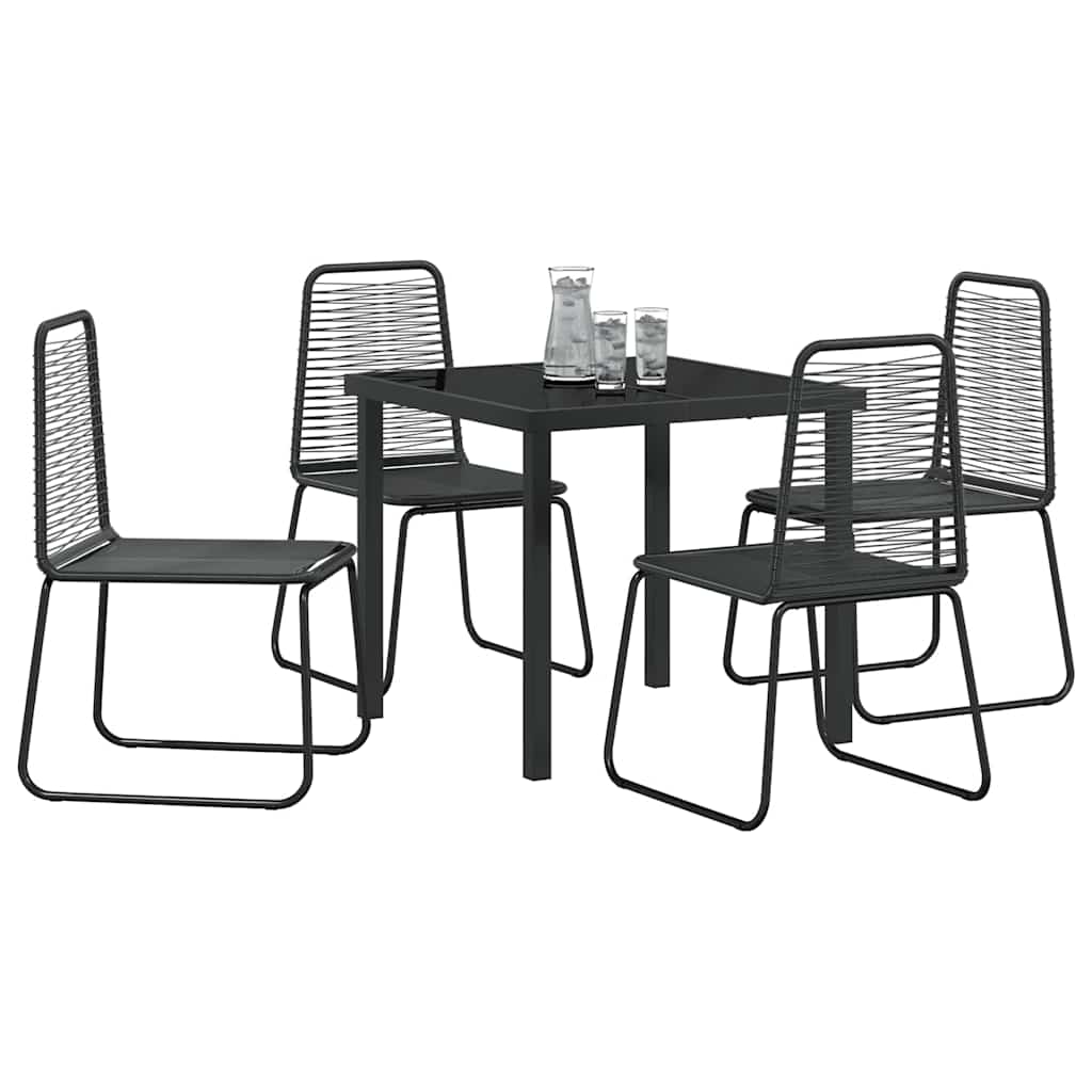 Set da Pranzo per Giardino 5 pcs Nero | homemem39