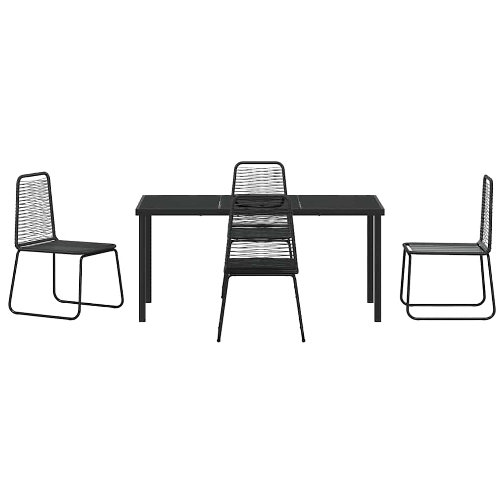 Set da Pranzo per Giardino 5 pcs Nero | homemem39