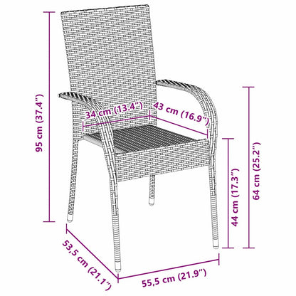 Set da Pranzo per Giardino 7 pcs Marrone Poly Rattan - homemem39