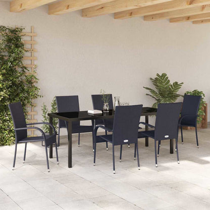 Set da Pranzo per Giardino 7 pcs Nero | homemem39