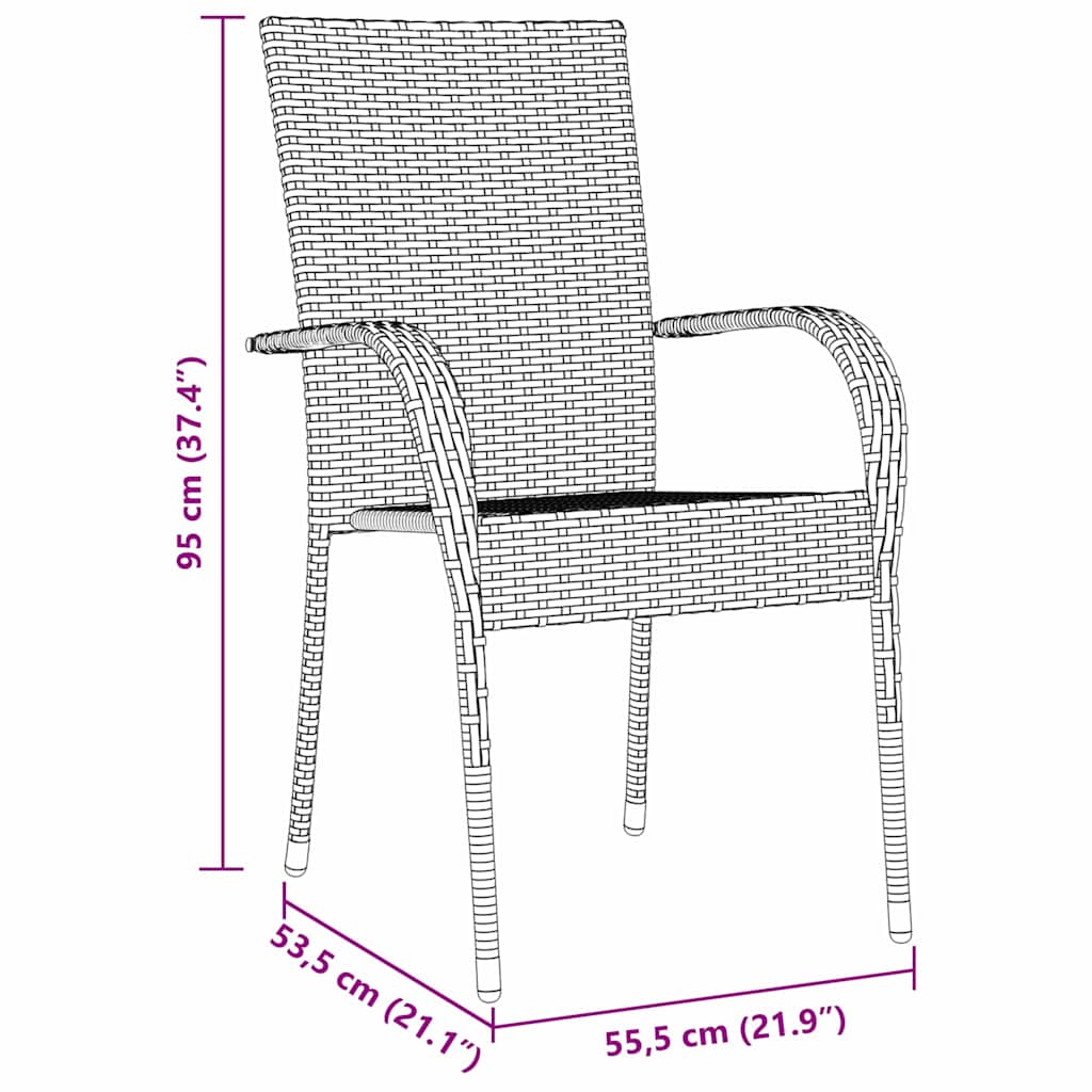 Set da Pranzo per Giardino 3 pcs Grigio | homemem39