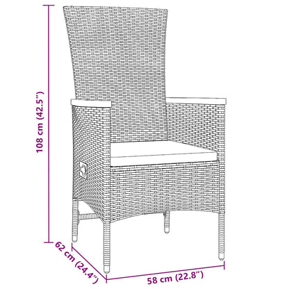 Set da Pranzo per Giardino con cuscino 7 pcs Grigio | homemem39