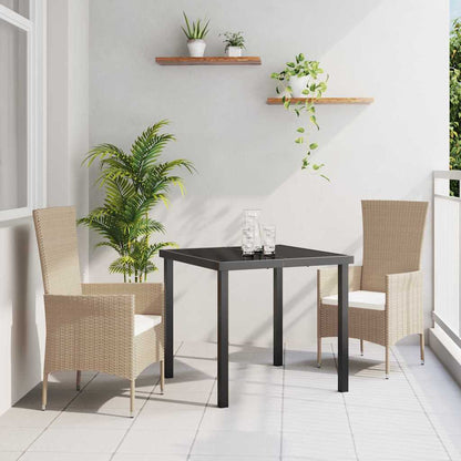 Set da Pranzo per Giardino con cuscino 3 pcs Beige polyrattan | homemem39